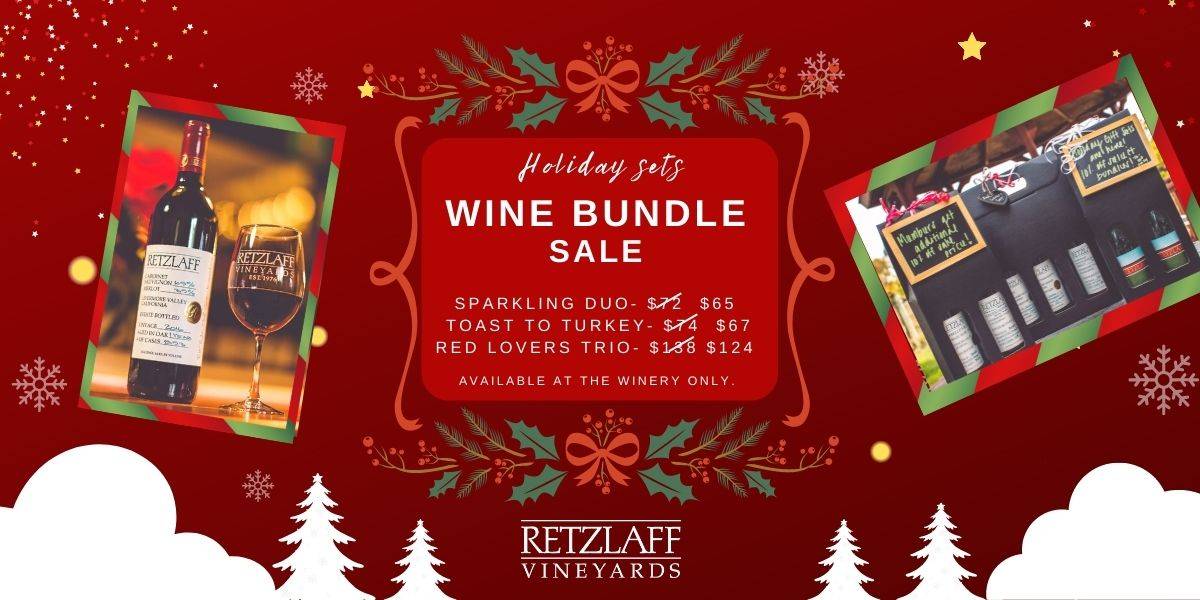 Retzlaff holiday wine bundles graphic red